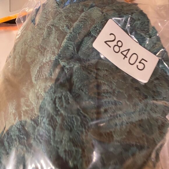 LulaRoe Top Women L Large Blue Floral Crochet Fringe Short Sleeve Open Front - Picture 9 of 9